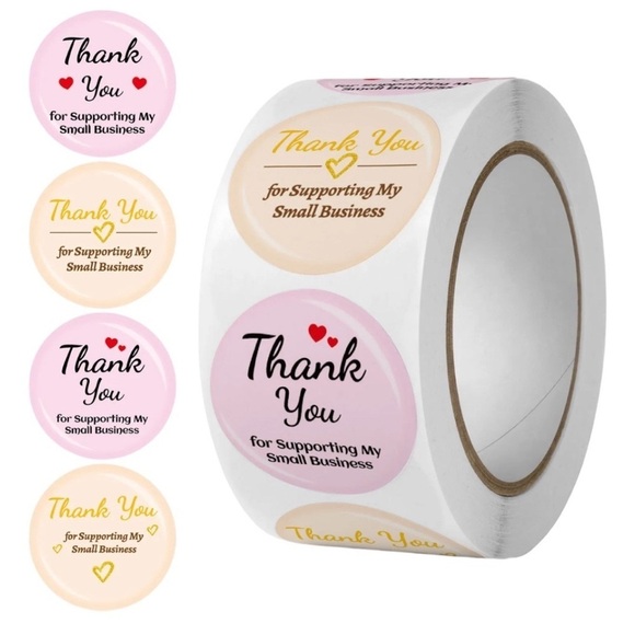 STICKERAFT Other - THANK YOU FOR SUPPORTING MY SMALL BUSINESS ENVELOPE SEALS LABELS STICKER 1"